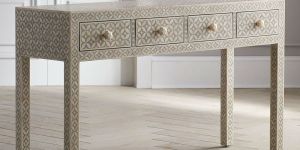 Bone Inlay Console Table