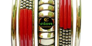 Glass & Brass Bangle Set