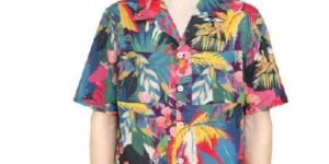 COTTON POPLIN BOWLING SHIRT