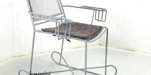 IRON STEEL CUSHION SEAT CHAIR