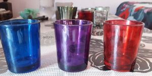 Multicolor Glass Votive Candle Holder