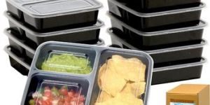 1000ML 3 Compartment Disposable Plastic Food Container