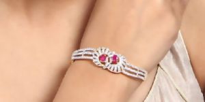 AD Studded Pink Shimmer Bracelet