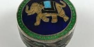 Elephant Enamel Coin Box