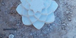 White Sandstone Lotus Sculpture