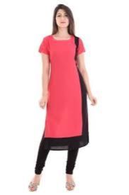 Rayon Pink Stylish Kurti