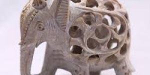 Jali Design Carving Marble Elephant Statue