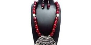 Oxidized Beads Necklace Set