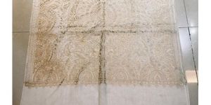 White Pashmina Kashmiri Silk Embroidered Stole