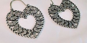 E0003 Oxidised Brass Earrings