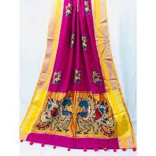 Embroidered Cotton Saree