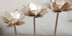 Metal Lotus Diya