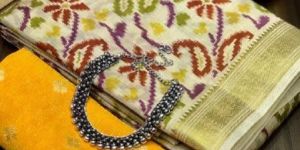 Brocade Silk Blouse Tussar Silk Printed Saree