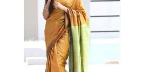 Dyed Tussar Silk Saree
