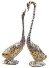 Metal Swan Pair Statue