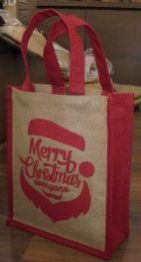 Laminated Natural Jute Bag with Red Dyed Gusset