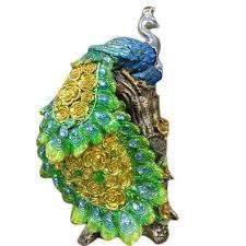 Wooden Peacock Statue