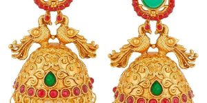 Ankur Dazzling Peacock Design Gold Plated Jhumki Earring for Women
