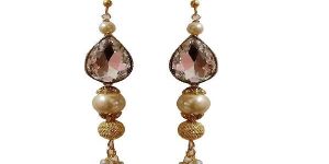 Ankur Modern Gold Plated Long Dangler Earring with Hanging Pearl for Women