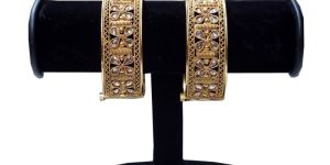 Floral Kundan Gold Bangles