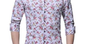 Mens Linen Printed Shirt