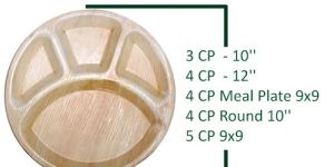 Areca Leaf Round Partition Plates