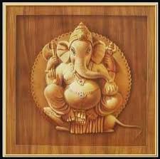 Wooden Portrait Ganesh