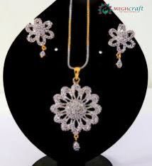 American Diamond Pendant Set