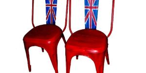 Iron Metal Chair with Print