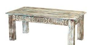 Reclaimed Wood Coffee Table in White Colour