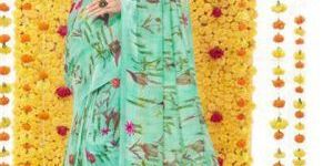 Linen Silk Printed Saree