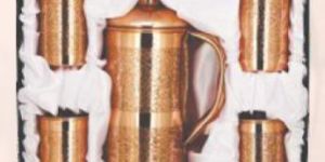 Copper Jug & Glass Set