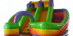 5006362-Rainbow Colorful Inflatable Jumping Bouncer Castle Amusement Park Kids Inflatable Slide