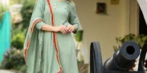 Round Neck Printed Cotton Kurti