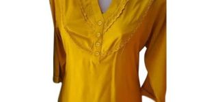 Ladies Yellow Cotton Top