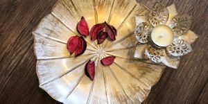 Decorative Lotus T Lights with Bowl