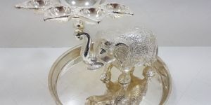 Sliver Elephant Diya
