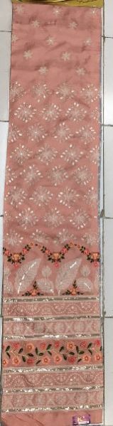 Black Berry Silk Embroidered Fabric