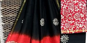 Hand Block Printed Chanderi Cotton Silk Suit Set