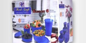 PP Printed Transparent Packaging Box for Pack of 6 Containers