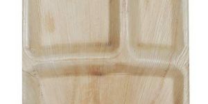 Areca Leaf 3 Partition Square Plate