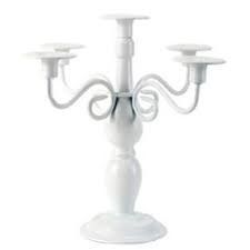 White Metal Candle Stand