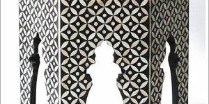 Bone Inlay Stool with 4 Leg