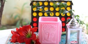 Pink Buddha Candle