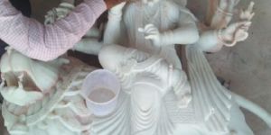 5 Feet White Marble Durga Maa Statue