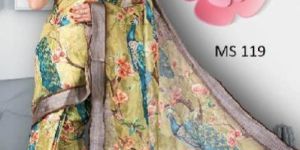 Mirror Work Cotton Saree