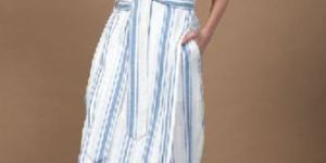 Striped One Shoulder Long Dress