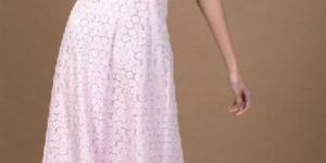 Pink Beige Strapless Long Dress