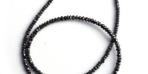 Black Faceted Diamond Beads