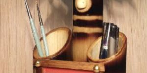 Bamboo Handicraft Pen Stand with Flower Vase